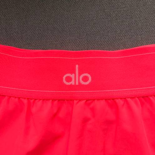 Alo Yoga Match Point Tennis Skirt Fluorescent Pink Coral S