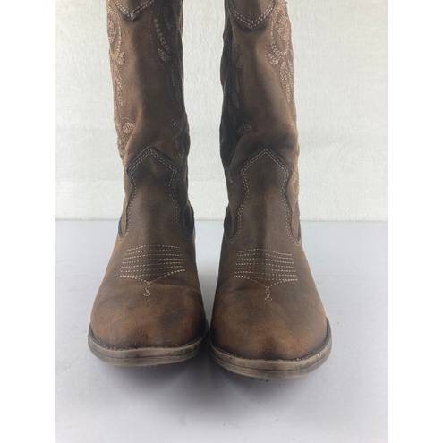 Rampage  Ram-Vida 429105 Womens Mid Shaft Brown Western Cowgirl Boots Sz 7M Rodeo