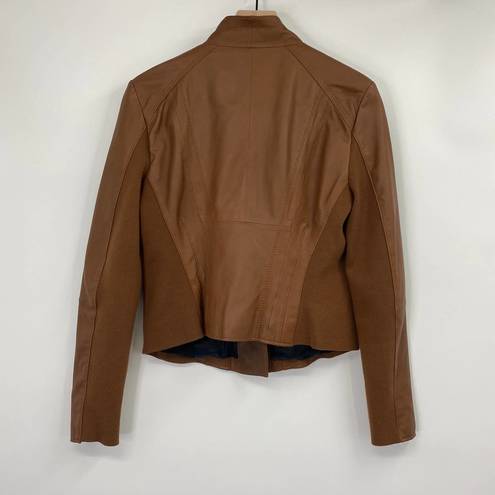 Marc New York Andrew  Leather Moto Jacket Chic Felix Whiskey Brown Womens Large