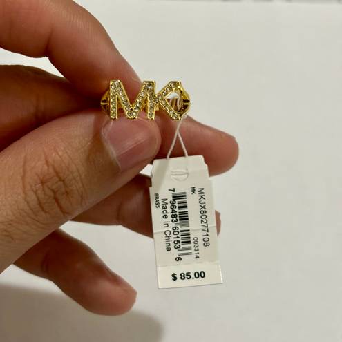 Michael Kors Gold-Tone Logo Ring Size 8