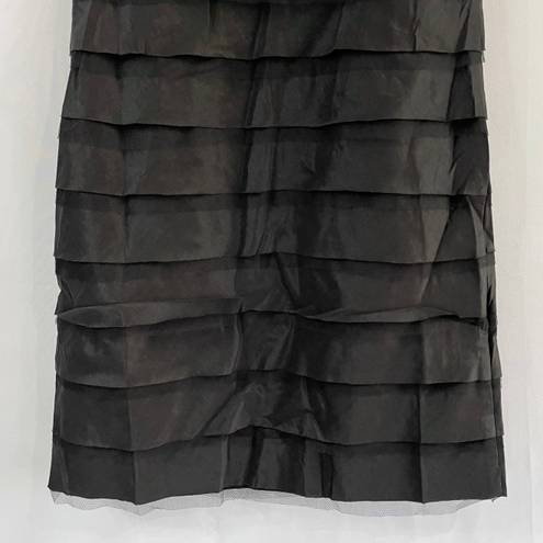 Lucy Paris New Lucy & Co Ruffle Spiral Sleeveless Tiered Mini Dress Black Nude