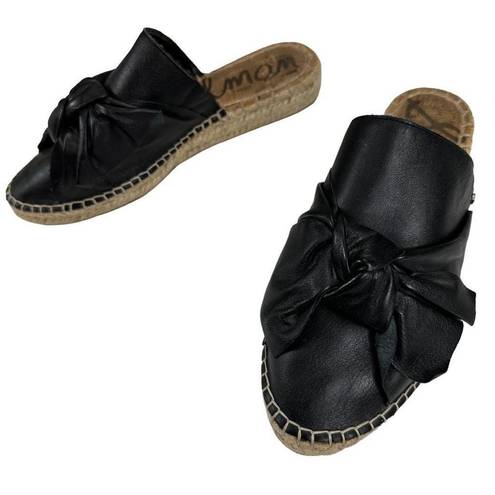 Sam Edelman  Lynda Black Leather Espadrille Mules