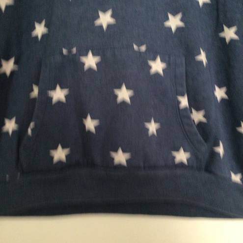 Alternative  BLUE AND WHITE STARS PULLOVER POCKET HOODIE SWEATER SWEATSHIRT TOP