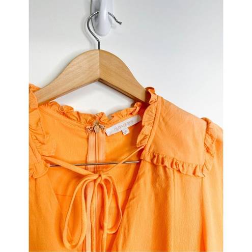 Olivaceous  Romper Womens Orange V Neck Tie Front Size Medium