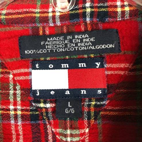 Tommy Hilfiger  Flannel Plaid Button Down Shirt Size Large