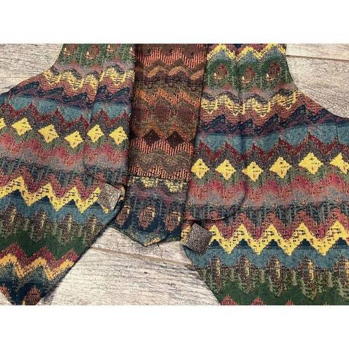 Longhorn Niver Western Wear Vest Cowgirl Medium Southwestern Aztec Lined Vintage