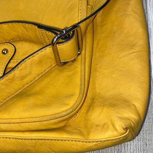 Bueno  faux leather bag mustard color