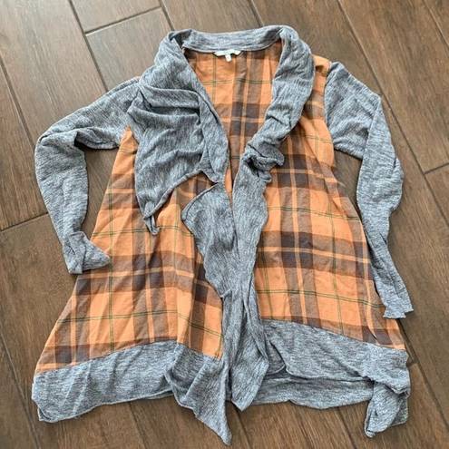 BKE  Plaid Flannel Open Front Cardigan sz XS