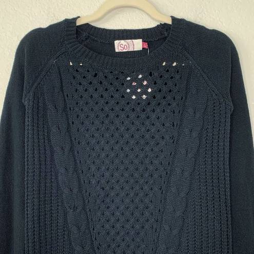 SO NWT  Kohl’s Black Cable Knit Black Long Sleeves Pullover Women’s Sweater