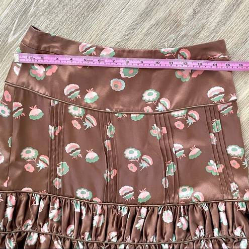 Marc Jacobs  brown silk floral skirt