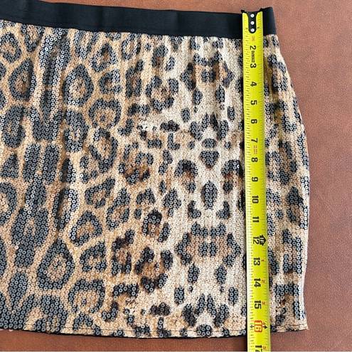 Sans Souci NEW Leopard Print Sequins Mini Skirt