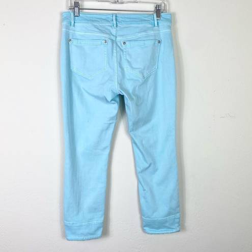 J.Jill  Aqua Blue Authentic Fit Cropped Jeans