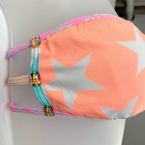 Agua Bendita  Bikini Bandeau Star Print Orange