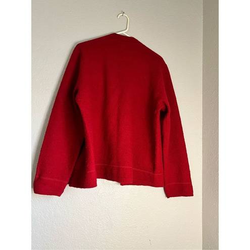 Studio Works  ruby red wool sweater cardigan zip cardigan M