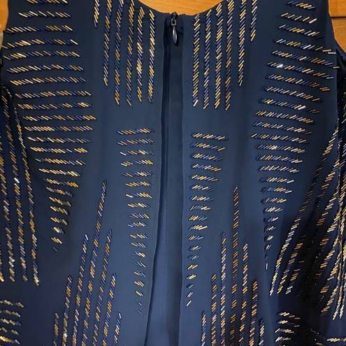 Laundry by Shelli Segal NWT $295  Beaded Cocktail Dress Blue 0