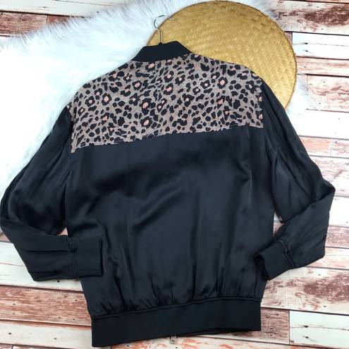 All saints cleo lyos leopard bomber jacket