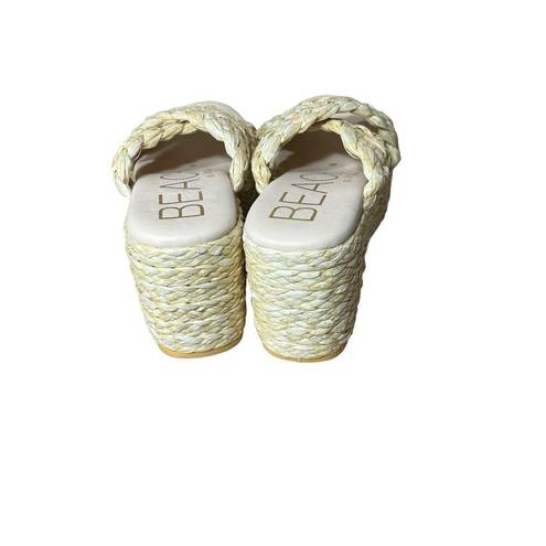 Natural Reflections Beach By Matisse  Woven Raffia Sandals Size 9