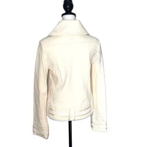 Arden B  Women's Blazer Jacket Coat Snap Button Up Embroidery Beige Size Small