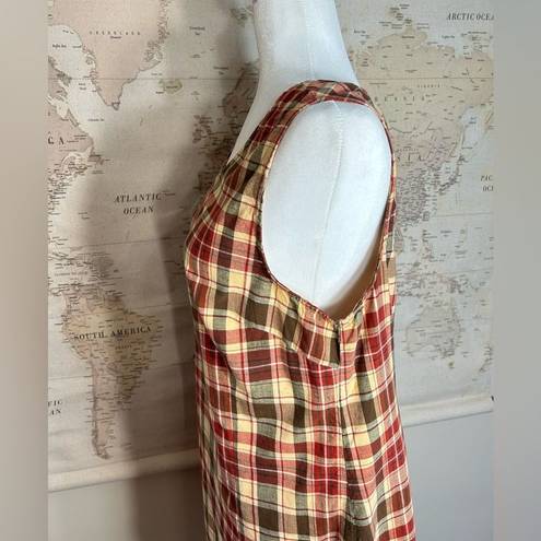 Faded Glory  Authentic Vintage 90s 100% Cotton Plaid Mini Dress with Zip Up Back