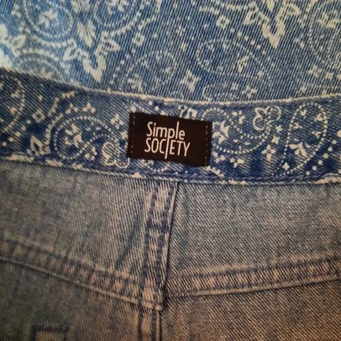 Simple Society  Juniors Jeans High Rise Straight Light Wash Crop Size 7/28 Blue