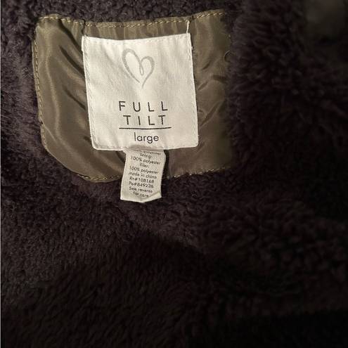 Full Tilt Women’s olive fleece lined jacket with hood