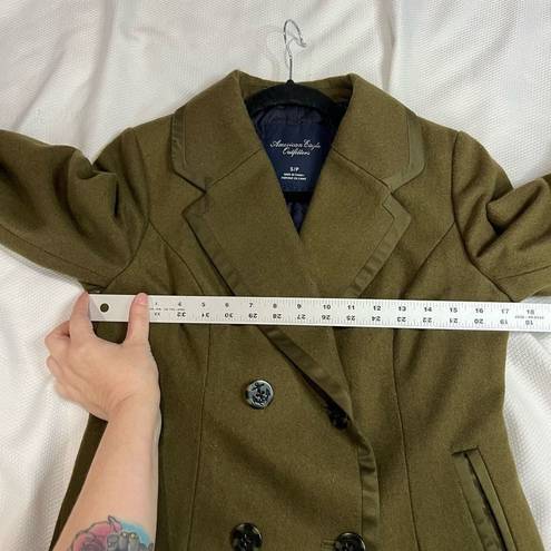 American Eagle  Green Wool Blend Anchor Buttons Thick Blazer Jacket