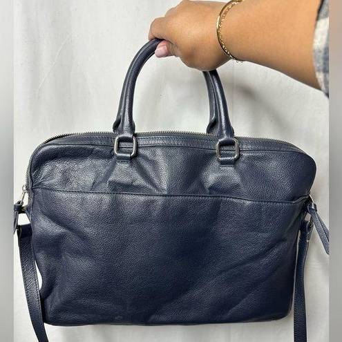 Danier Navy Blue Leather Laptop Case Bag Crossbody Tote Darius