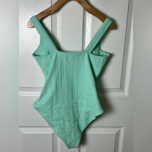 Beach Riot Mint Cable Knit Twist Cut Out Neck Tyler One Piece Creme De Knit L