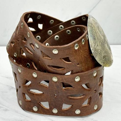 Chico's  Vintage Studded Genuine Leather Belt Size Medium M Womens