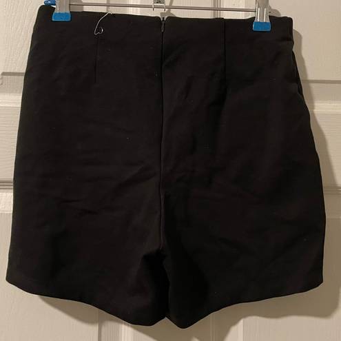 Forever 21 Black Stretchy Shorts With Double Lace Up Details