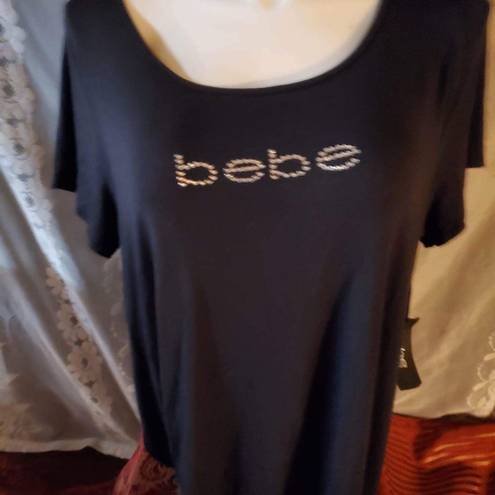 Bebe  size 3x black T-shirt new with tag BB rhinestones