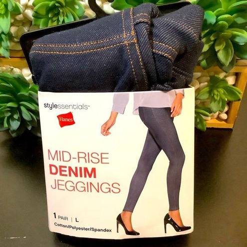 Hanes Denim Jeggings Mid-Rise SZ-LG New