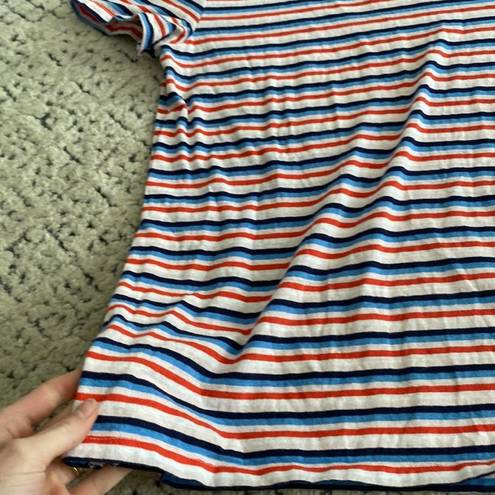 Old Navy  Women’s Red, White, and Blue Horizontal Striped Short Sleeve T Shirt