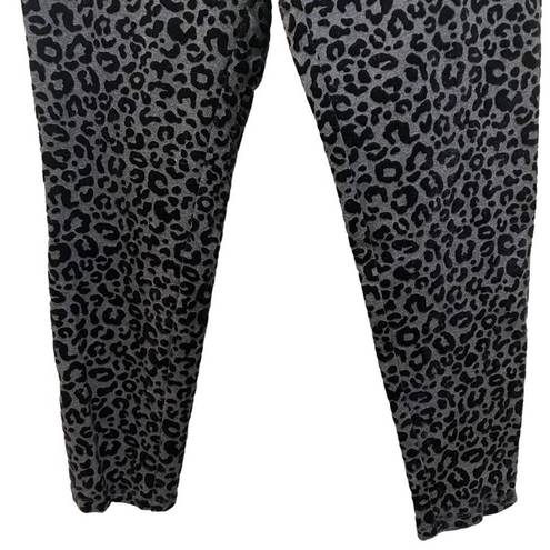 Style & Co  Velvet Burnout Leopard Print Legging Pants Gray & Black Size Large