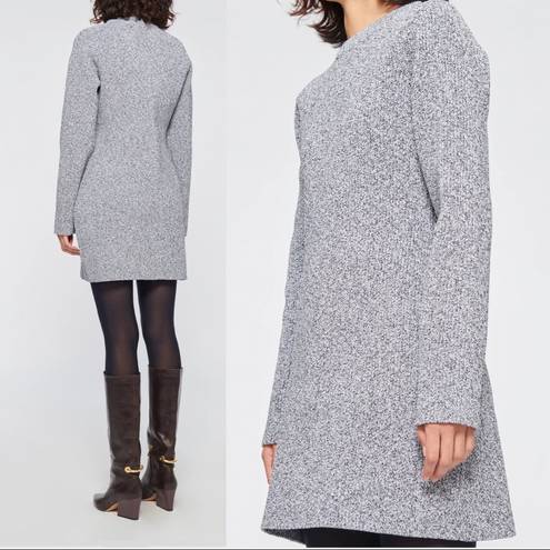 Tibi  • Tech Poly Sculpted Sweater Mini Dress grey knit chunky heathered black