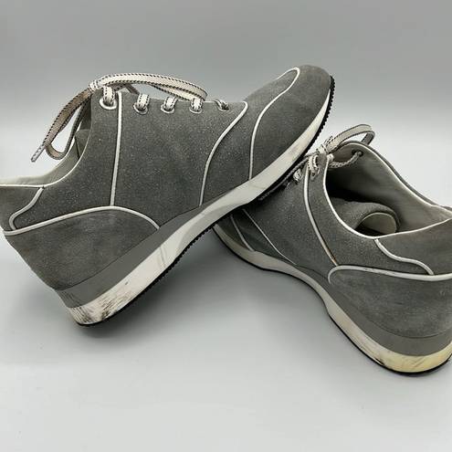 Max Mara  Suede Sneakers With Small Wedge In Grey size 37.5 B24A2