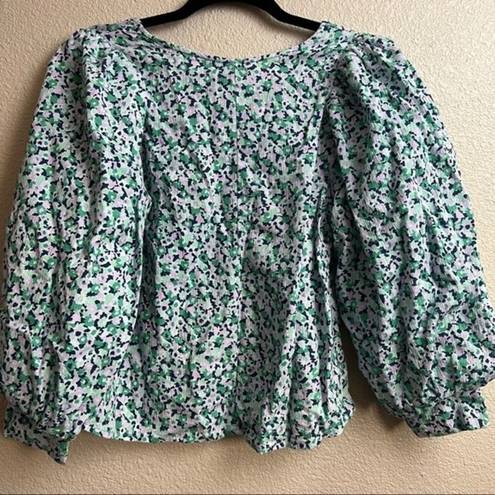 A New Day  Green Floral Blouse