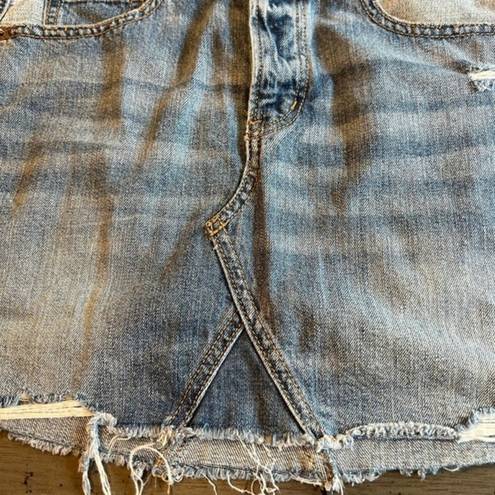 American Eagle  Button‎ Distressed Jean Skirt Women's Size 4