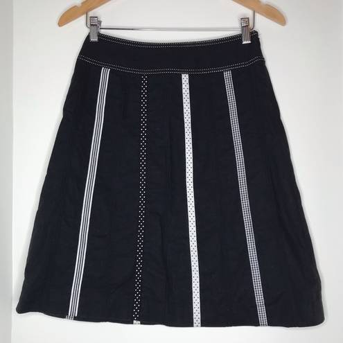 Talbots  Petites A line Ribbon stripe linen blend skirt size 4 Petite