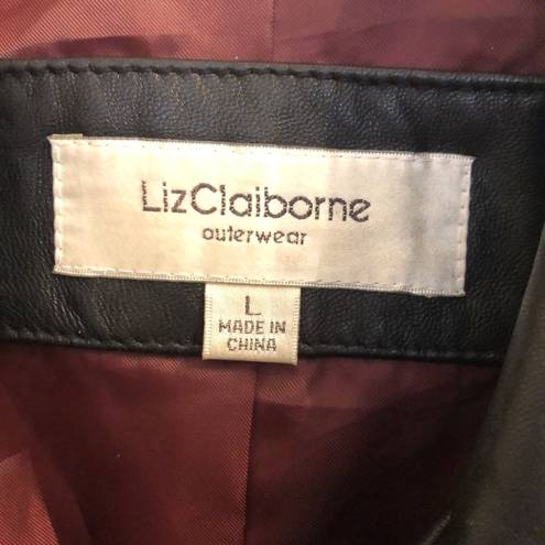 Liz Claiborne  Black Leather Coat