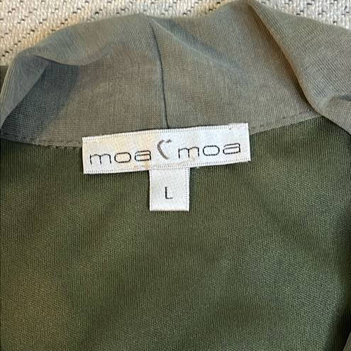 Moa Moa  olive green v-neckline double layer modal dress