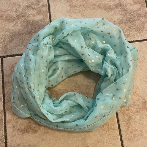 infinity Cute Blue and Gold Heart  scarf