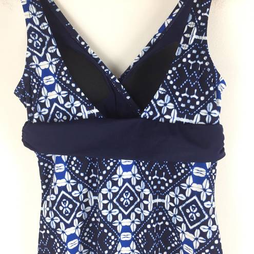 Tommy Bahama  Island Tile Printed One Piece Swimsuit Blue Size 4