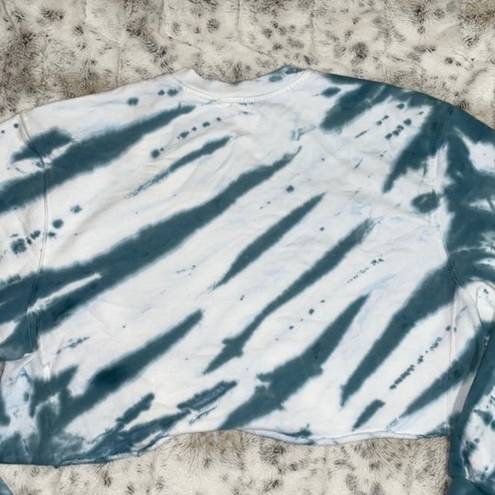 Good American 🆕 NWOT  | Cropped & Cool Tie Dye Sweatshirt | Orion Blue