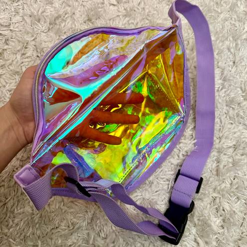 Urban Outfitters Light Purple Clear Holographic Fanny Pack