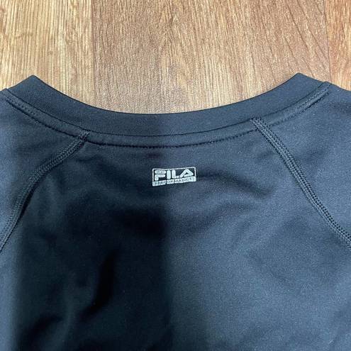 FILA  Sport Womens Black Dry Fit Short Sleeve T-Shirt Size XS Live in Motion