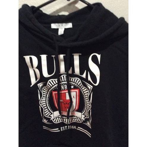 Nba Erin Andrews Chicago Bulls black cropped hoodie Large L 