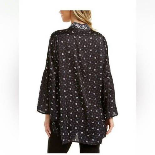 Vera Bradley  Sofie Kimono Wrap Robe Holland S/M black floral bell sleeve new.