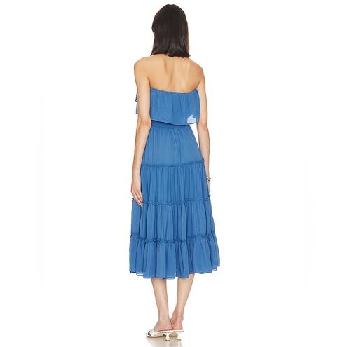 1. State  x Revolve Strapless Ruffle Tiered Dress in Capris Blue, Size M New w/Tag