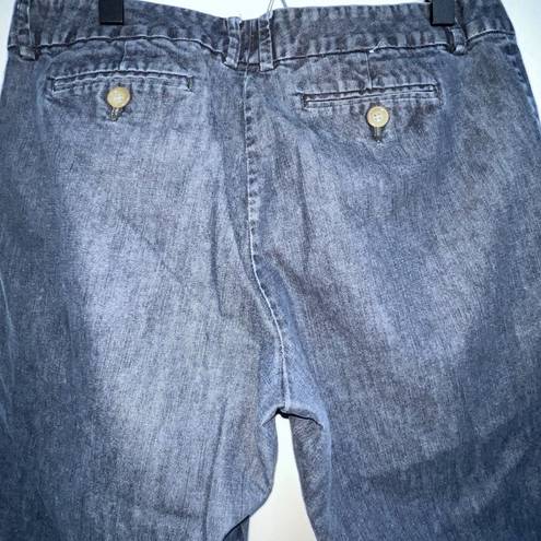 Gap  Factory Y2K Womens Dark Denim Cropped Blue Jeans SZ 14 Wide Leg Stretch Mid